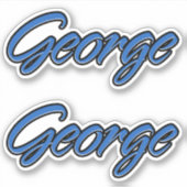 George Name blue Aufkleber Sticker Stickerset シール (正面)