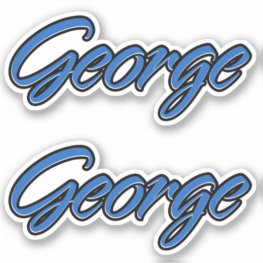 George Name blue Aufkleber Sticker Stickerset シール (正面)