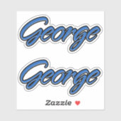 George Name blue Aufkleber Sticker Stickerset シール (シート)