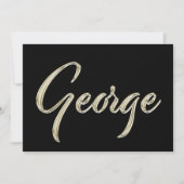 George Name white gold Handwriting Karte カード (正面)
