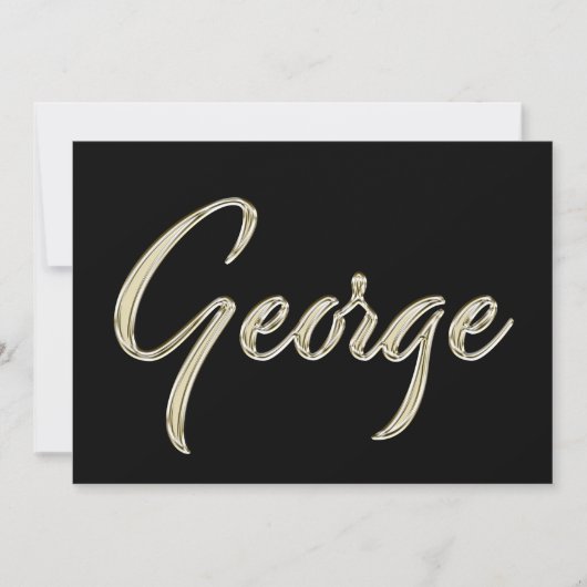 George Name white gold Handwriting Karte カード (正面)