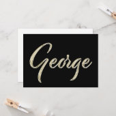 George Name white gold Handwriting Karte カード (正面/裏面インサイチュ)