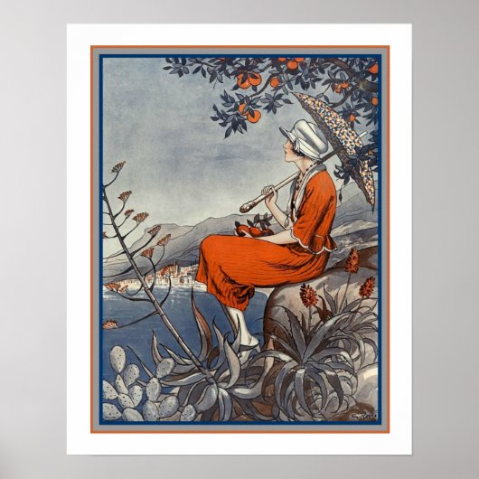 George Pavis – デコ"Girl by the Sea" 1920のプリント ポスター (正面)