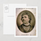 George Rignold as Henry Vの広告 ポストカード (正面/裏面)