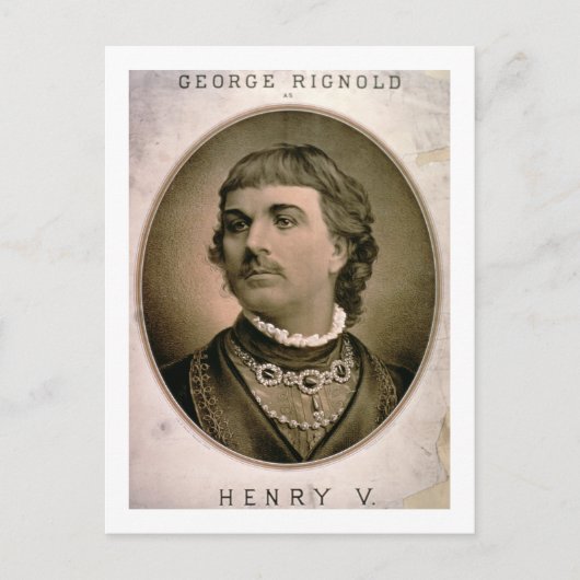 George Rignold as Henry Vの広告 ポストカード (正面)