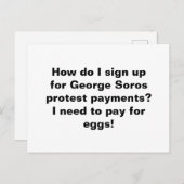 George Sorosの支払いにサインアップする方法 ポストカード (正面/裏面)