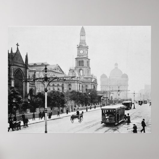 George St Sydney Australia c1898アーカイブプリント ポスター (正面)