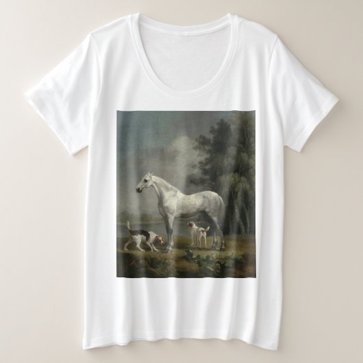 George Stubs - A Apple Gray Hunter プラスサイズTシャツ (デザイン正面)
