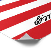 George Washington & 13-Star U.S. Flag ポスター (角)