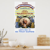 George Washington 1789選挙ポスター(白) ポスター (キッチン)