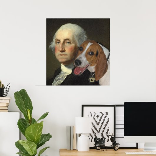 George Washington and his Foxhound ポスター (ホームオフィス)