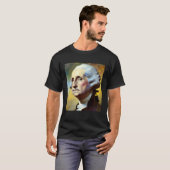 George Washington Art Painting 4th of July USA Tシャツ (正面フル)