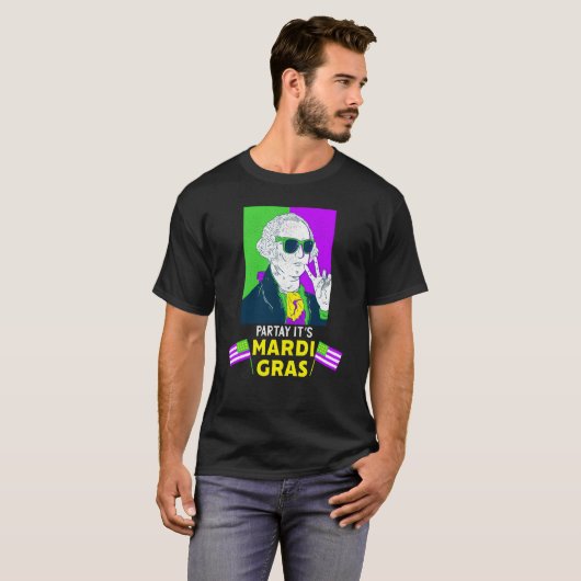 George Washington Beads Mardi Gras New Orleans 202 Tシャツ (正面フル)