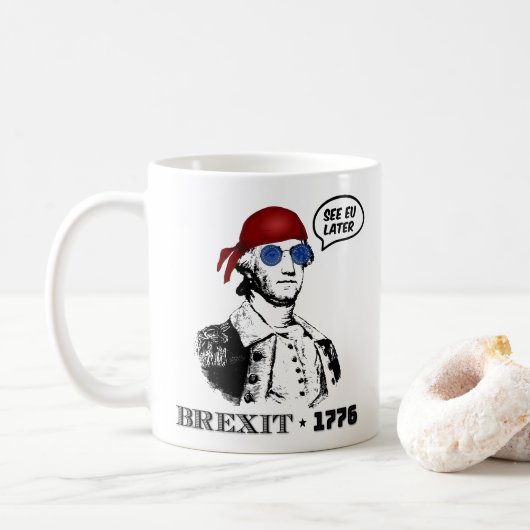 George Washington Brexit 1776 EU Flag Sunglasses コーヒーマグカップ (ドーナツ)