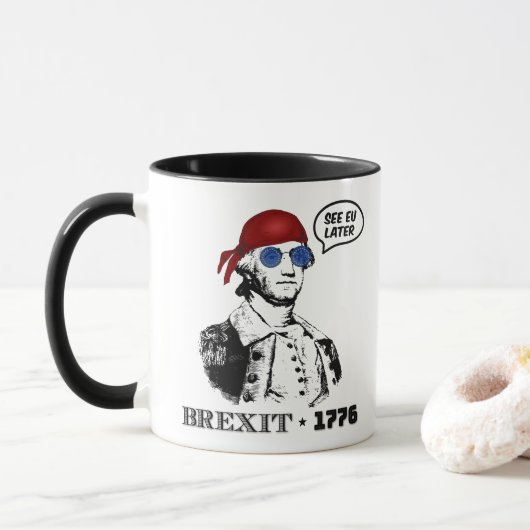 George Washington Brexit 1776 EU Flag Sunglasses マグカップ (ドーナツ)
