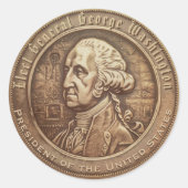 George Washington Campaign Button ラウンドシール (正面)