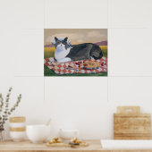 George Washington Funny Cat Wall Art ポスター (キッチン)