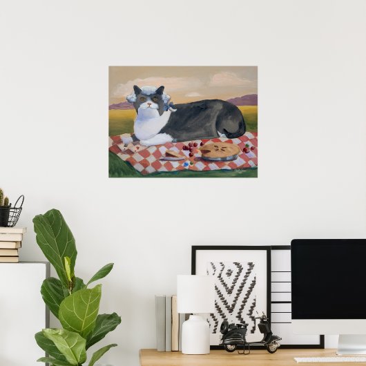George Washington Funny Cat Wall Art ポスター (ホームオフィス)