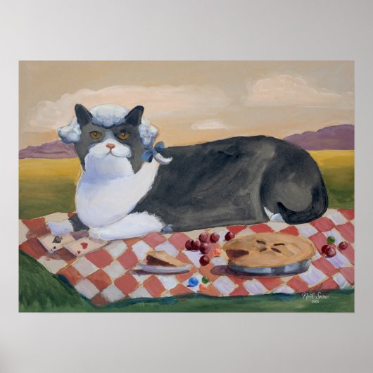 George Washington Funny Cat Wall Art ポスター (正面)