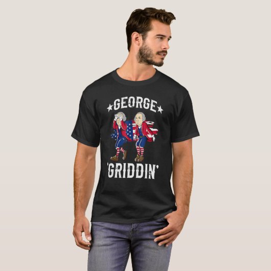George Washington Griddy 4th of July George Griddi Tシャツ (正面フル)