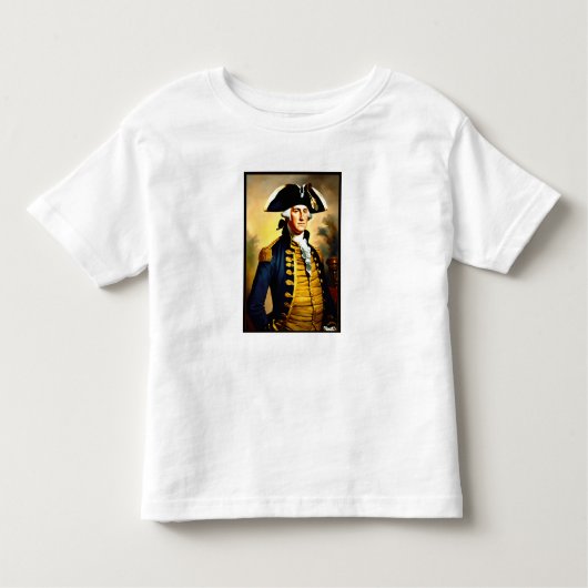 George washington in battlefield attire トドラーTシャツ (正面)