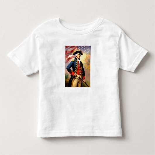 George Washington in war attire トドラーTシャツ (正面)