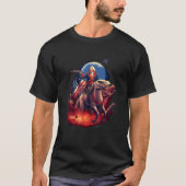 George Washington on a Dinosaur on July 4th Indepe Tシャツ (正面)