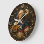 George Washington Patriotic ラージ壁時計 (傾斜)