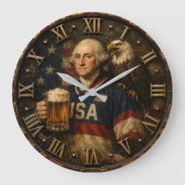 George Washington Patriotic ラージ壁時計