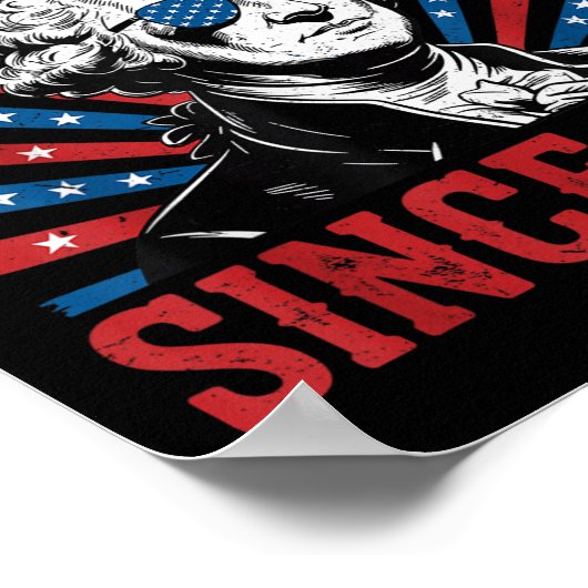 George Washington Protest Sign Democracy No Kings  ポスター (角)