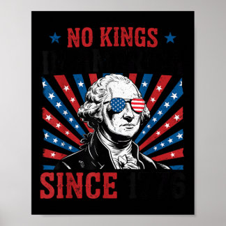 George Washington Protest Sign Democracy No Kings  ポスター