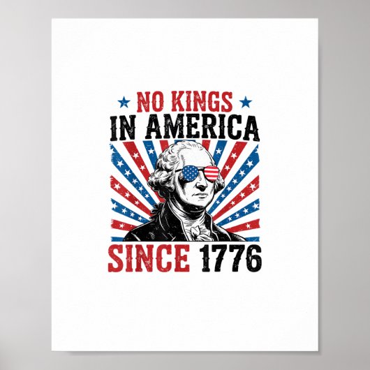 George Washington Protest Sign No Kings In America ポスター (正面)
