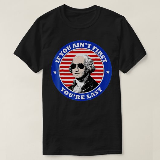 George Washington Sunglasses 4th of July Tシャツ (デザイン正面)