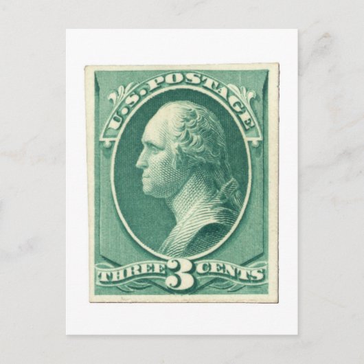 George Washington Three Cents US Postage ポストカード (正面)