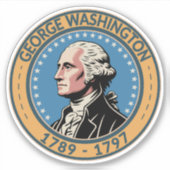 George Washington US President Illustration Badge シール (正面)