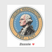 George Washington US President Illustration Badge シール (シート)