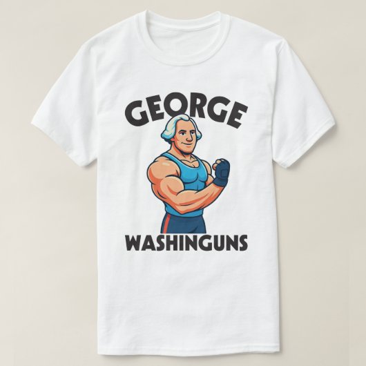 George Washinguns Cartoon Gym Flex Tee Tシャツ (デザイン正面)