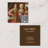 Georges de la Tour - The Fortune Teller - QR Code スクエア名刺 (正面/裏面)