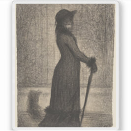 Georges Seurat - Woman Strolling (Une e-eregante) シール