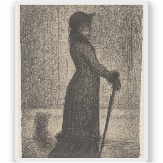 Georges Seurat - Woman Strolling (Une e-eregante) シール (正面)