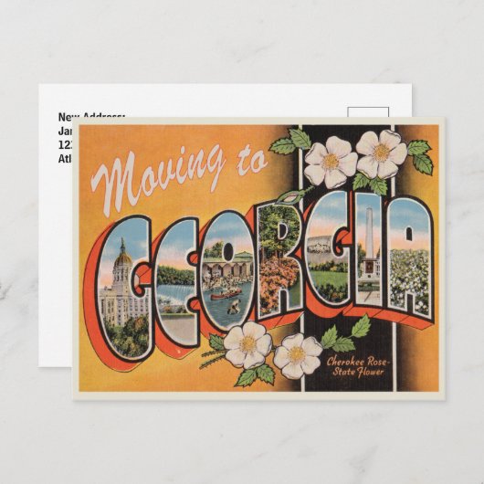 Georgiaヴィンテージ発表葉書への移動 案内ポストカード (正面/裏面)