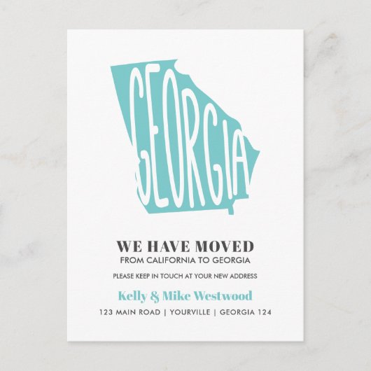 GEORGIA新しいアドレスを移動したNew Home ポストカード (正面)