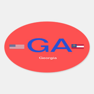 Georgia*のヨーロッパスタイルのバンパーStickerSticker 楕円形シール