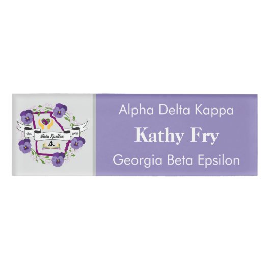 Georgia Beta Epsilon Nameタグテンプレート名タグ 名札 (正面)