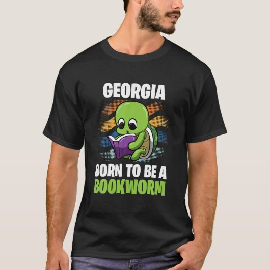 Georgia - Born To Be A Bookworm - Personalized Tシャツ (正面)