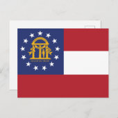 Georgia Flag Peach State Coat of Arms ポストカード (正面/裏面)