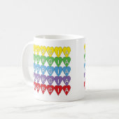 Georgia Heart Pattern Rainbow コーヒーマグカップ (正面左)
