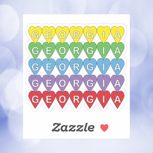 Georgia Heart Pattern Rainbow シール