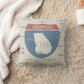 Georgia Home Throw Pillow with Cities – Custom クッション (ブランケット)
