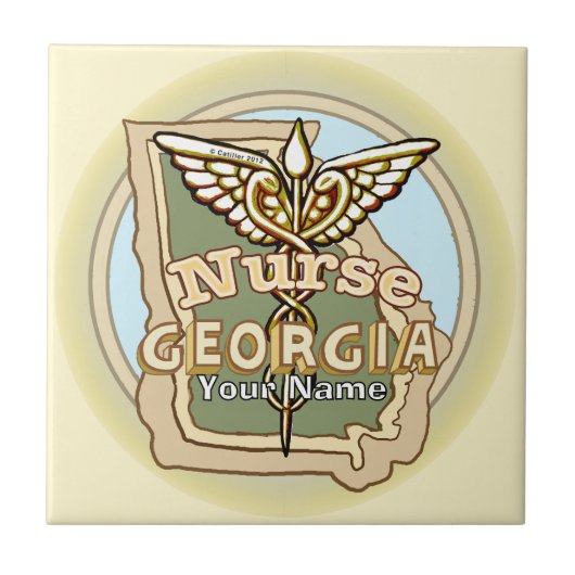 Georgia Nurse Caduceus Tile タイル (正面)